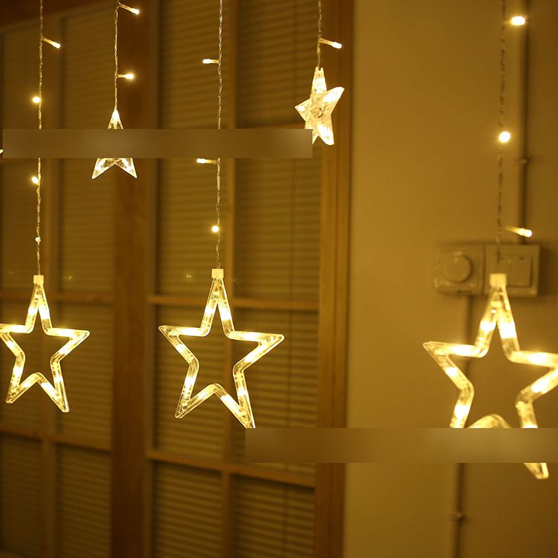 Fashion Five Big And Five Small Curtain Lights Led Five-pointed Star Curtain Light (with Electronics),Household goods