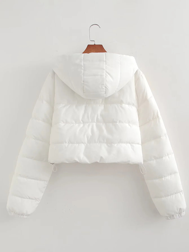 Fashion Khaki Polyester Hooded Zipped Jacket,Coat-Jacket