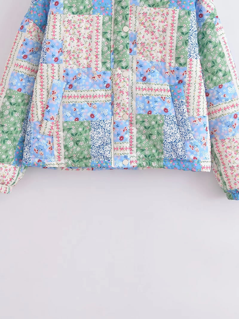 Fashion Color Polyester Printed Long Sleeve Jacket,Coat-Jacket