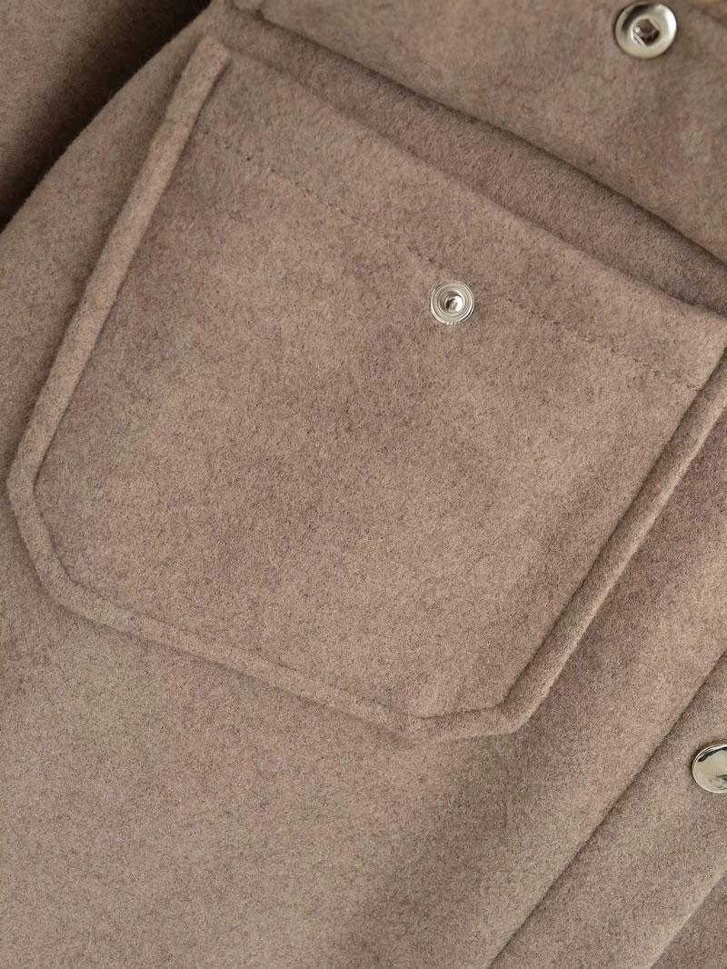 Fashion Pink Solid Color Cotton Lapel Buttoned Jacket,Coat-Jacket
