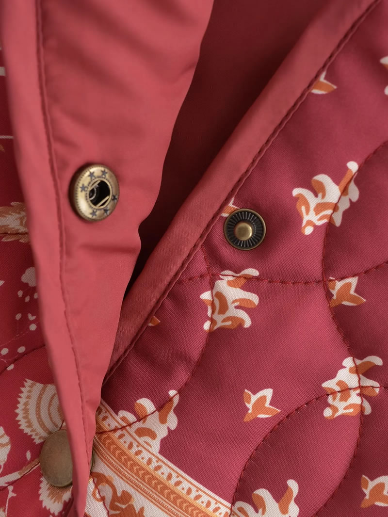 Fashion Color Polyester Printed Buttoned Vest,Coat-Jacket
