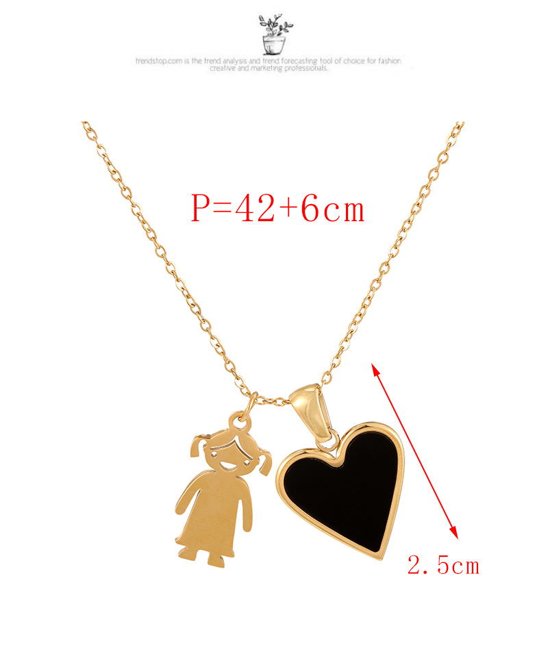 Fashion Golden 2 Titanium Steel Dripping Oil Love Boy Pendant Necklace,Necklaces