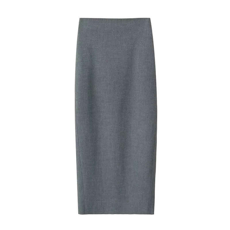 Fashion Grey Polyester Straight Skirt,Skirts