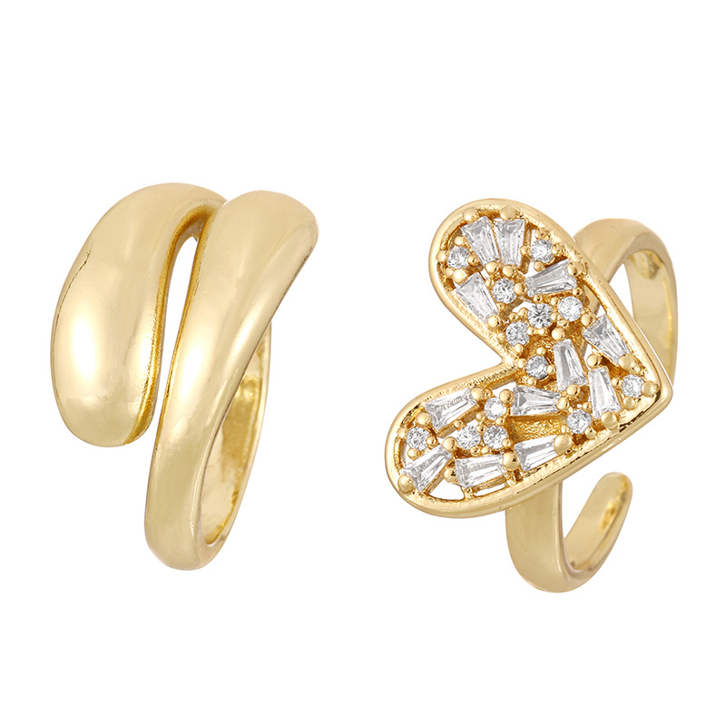 Fashion Golden 2 Copper Geometric Ring,Rings