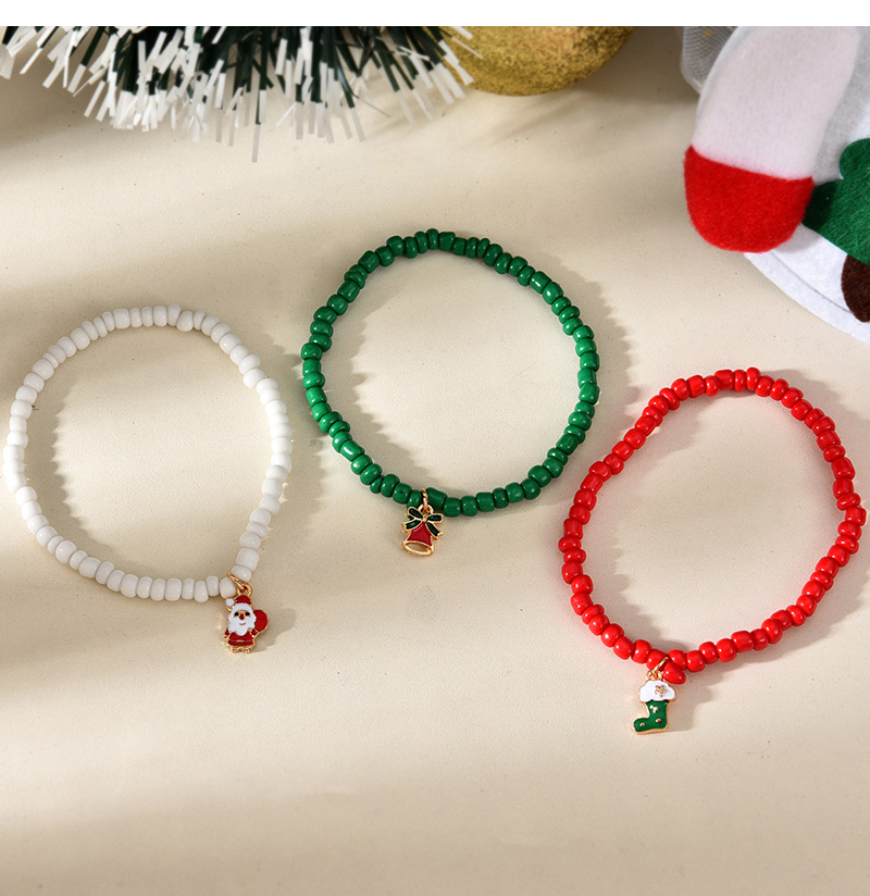 Fashion Color Alloy Oil Dripping Christmas Series Soft Clay Bracelet Set Of 4 Pieces,Bracelets Set