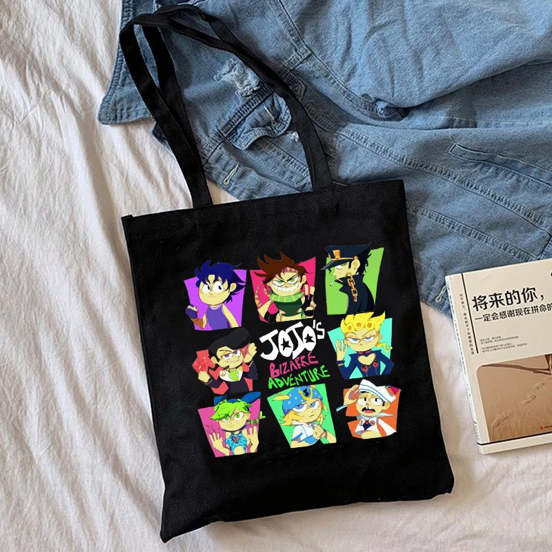 Fashion H Black Canvas Printed Anime Character Large Capacity Shoulder Bag,Messenger bags