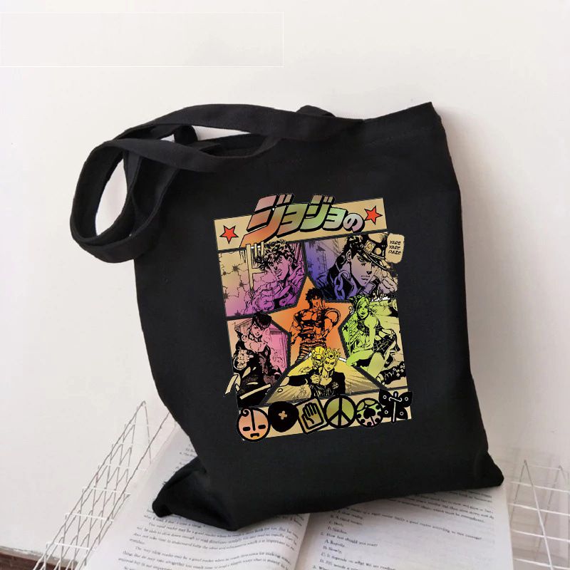 Fashion B Black Canvas Printed Anime Character Large Capacity Shoulder Bag,Messenger bags