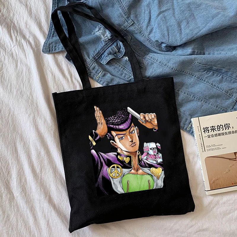 Fashion L Black Canvas Printed Anime Character Large Capacity Shoulder Bag,Messenger bags