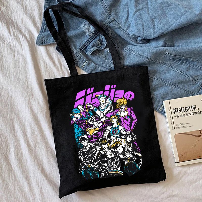 Fashion Q Black Canvas Printed Anime Character Large Capacity Shoulder Bag,Messenger bags