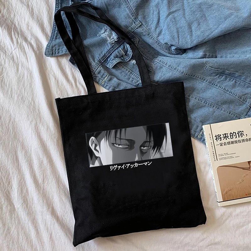 Fashion A Black Canvas Printed Anime Character Large Capacity Shoulder Bag,Messenger bags