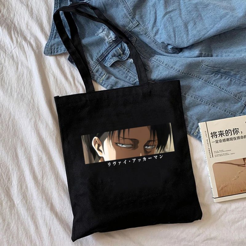 Fashion I Black Canvas Printed Anime Character Large Capacity Shoulder Bag,Messenger bags