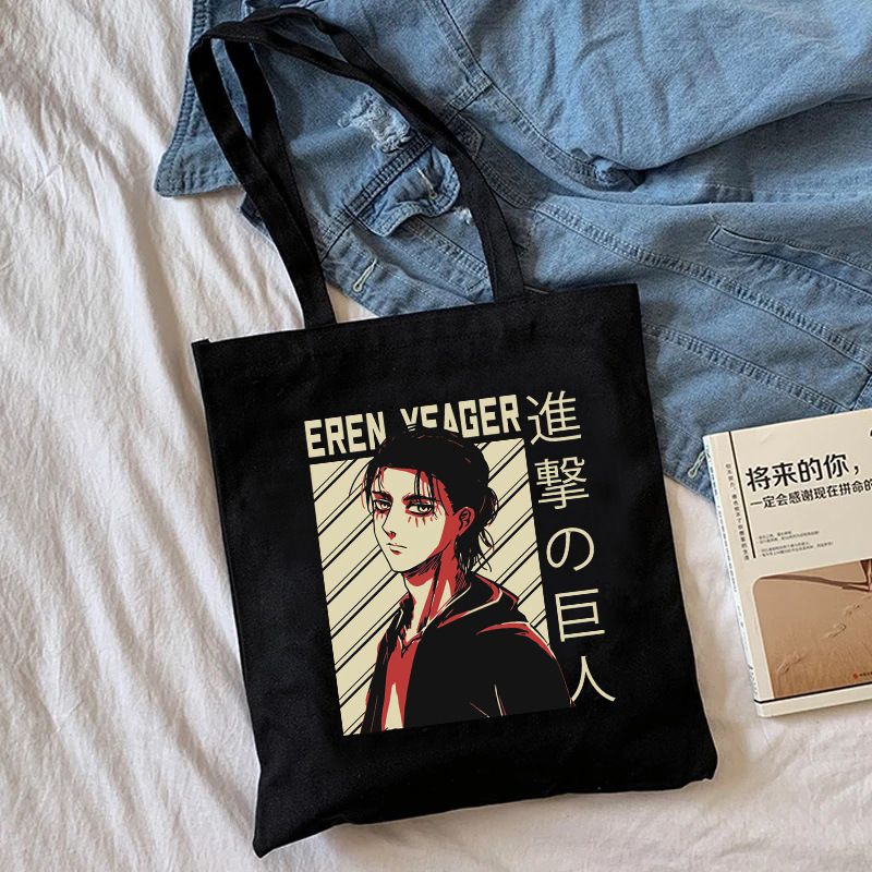 Fashion N Black Canvas Printed Anime Character Large Capacity Shoulder Bag,Messenger bags
