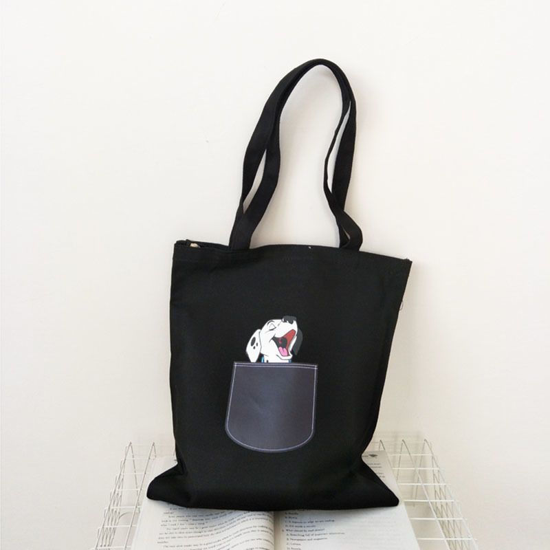 Fashion B White Canvas Pocket Cat And Dog Large Capacity Shoulder Bag,Messenger bags