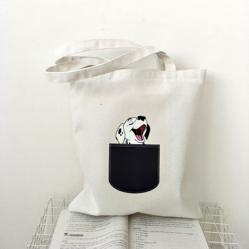 Fashion A Black Canvas Pocket Cat And Dog Large Capacity Shoulder Bag,Messenger bags