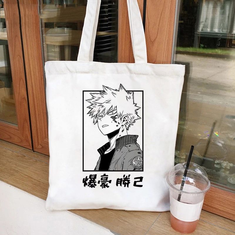Fashion Uwhite Canvas Printed Anime Character Large Capacity Shoulder Bag,Messenger bags