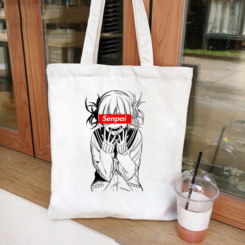 Fashion Owhite Canvas Printed Anime Character Large Capacity Shoulder Bag,Messenger bags