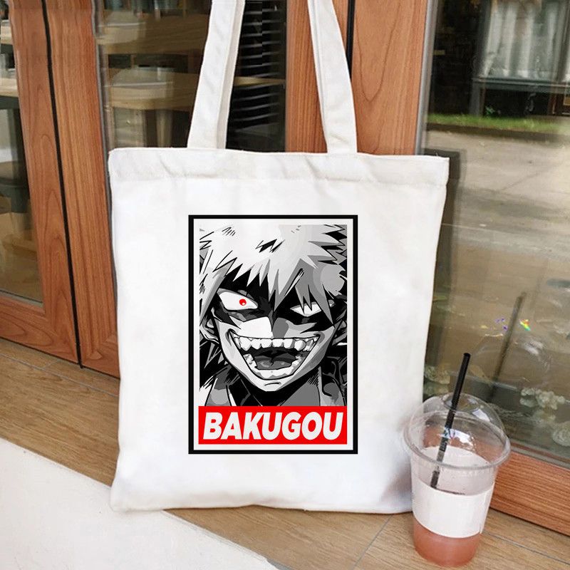 Fashion Fwhite Canvas Printed Anime Character Large Capacity Shoulder Bag,Messenger bags