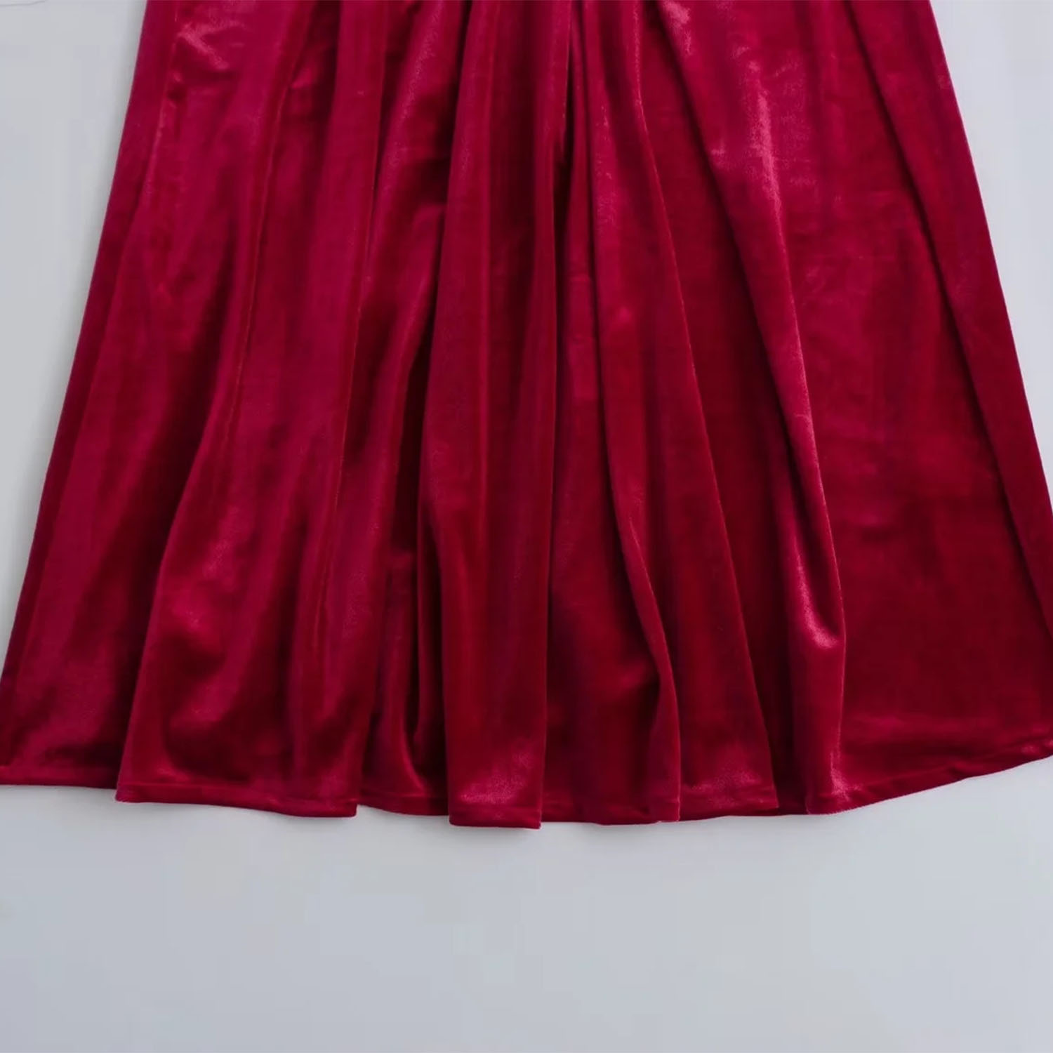 Fashion Wine Red Square Neck Velvet Long Sleeve Dress,Prom Dresses