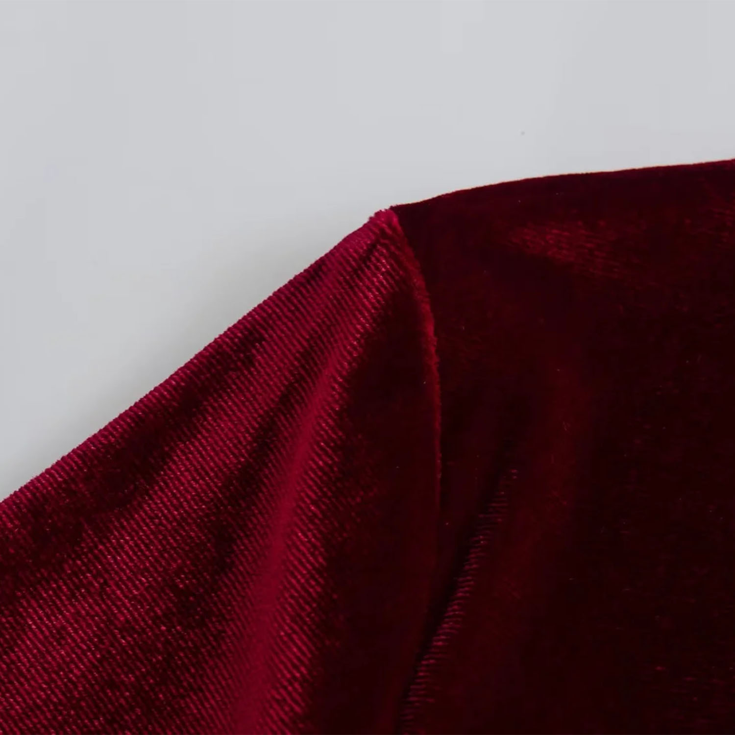 Fashion Wine Red Velvet V-neck Long-sleeved Dress,Prom Dresses