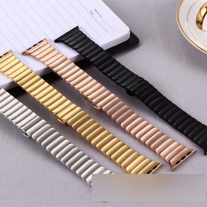 Fashion Gold Stainless Steel Metal Bamboo Buckle Watch Strap,Men