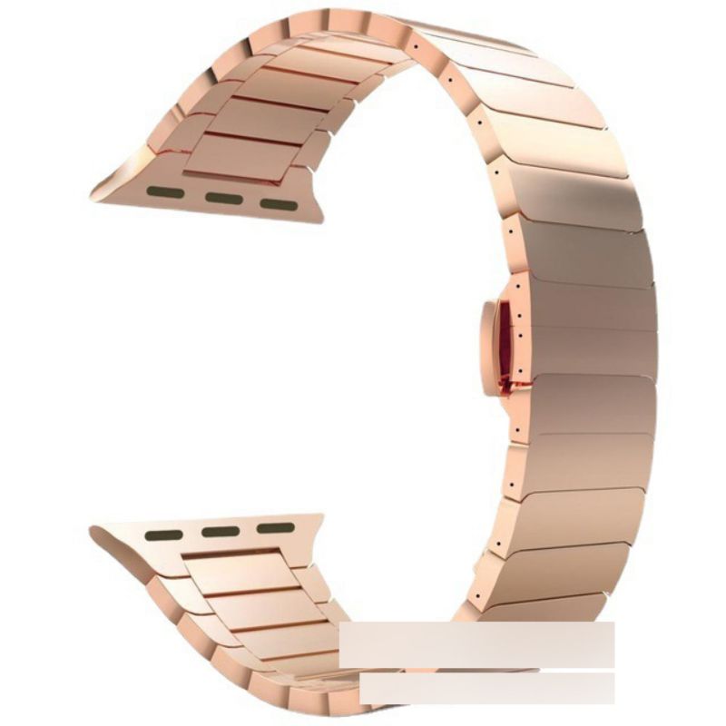 Fashion Gold Stainless Steel Metal Bamboo Buckle Watch Strap,Men