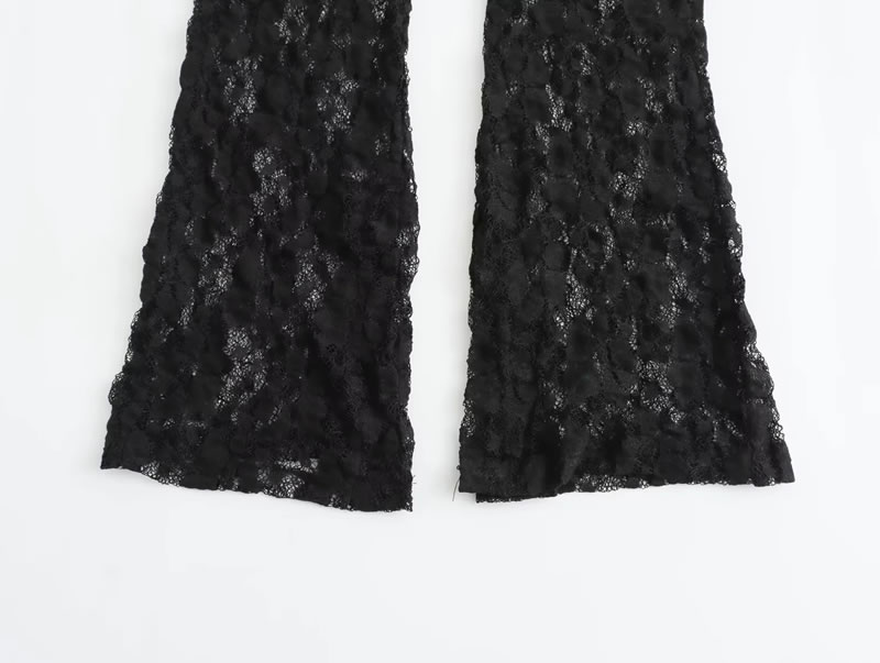 Fashion Black Slit Lace Leggings,Pants