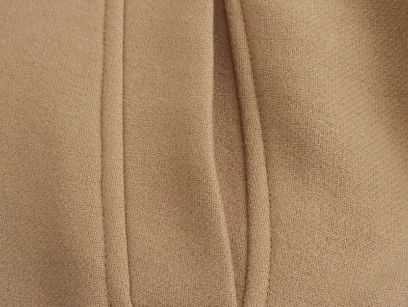 Fashion Khaki Blended Lapel Buttoned Jacket,Coat-Jacket