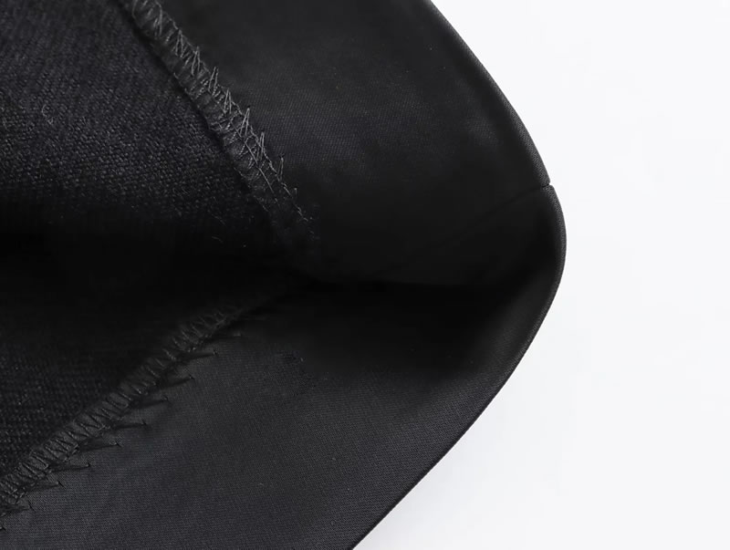 Fashion Black Silk Satin Straight-leg Trousers,Pants