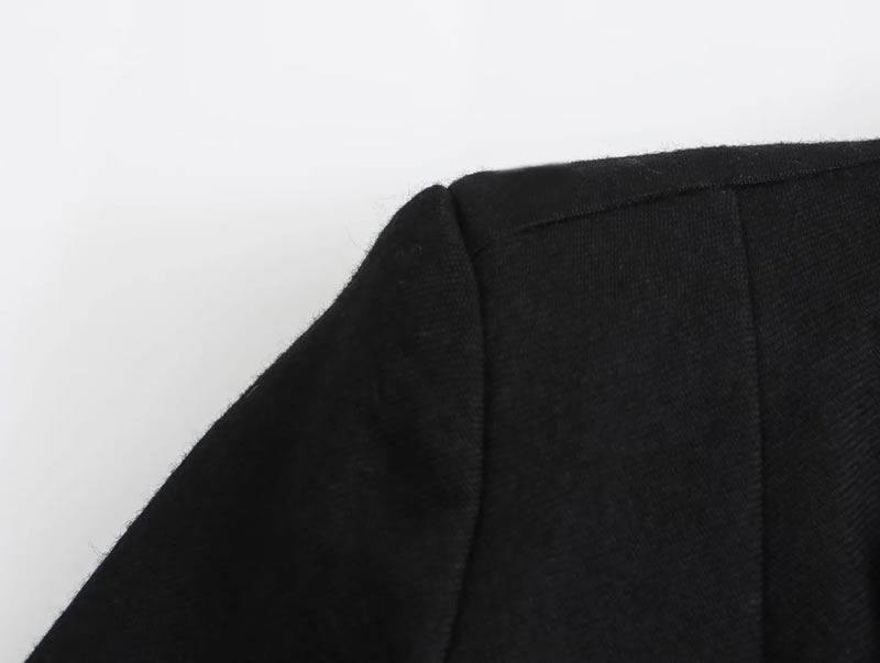 Fashion Black Silk Satin Lapel Blazer,Coat-Jacket