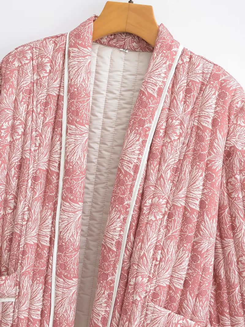 Fashion Pink Woven Printed Jacket,Coat-Jacket