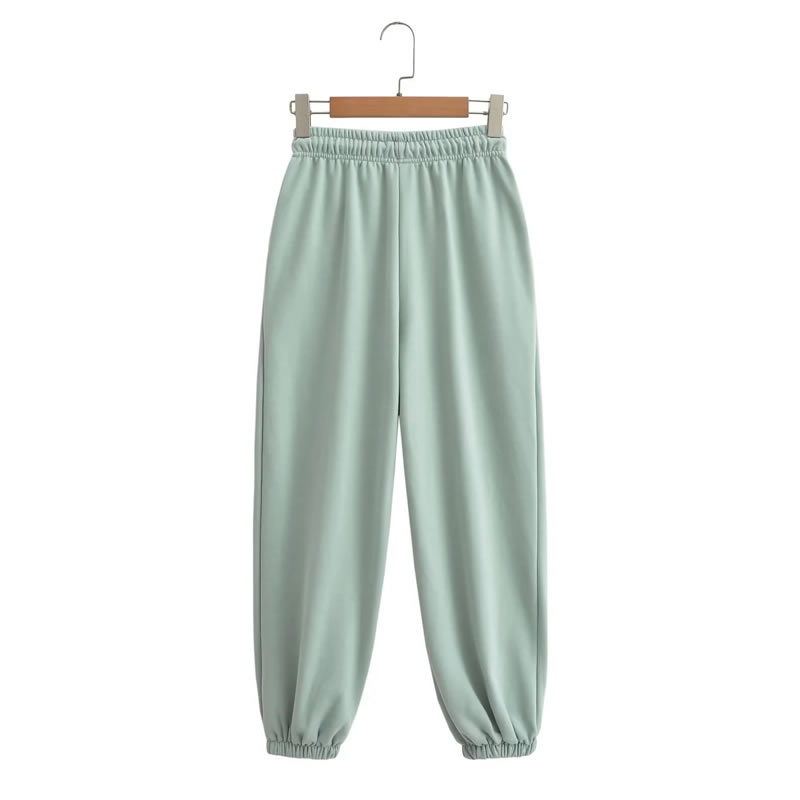 Fashion Green Woven Lace-up Trousers,Pants