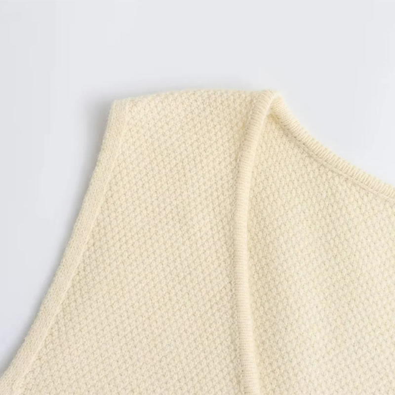 Fashion Off-white Cotton Knitted Vest,Sweater