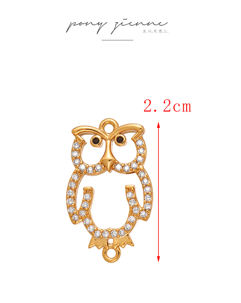 Fashion Golden 1 Copper Inlaid Zirconia Owl Accessory,Jewelry Findings & Components