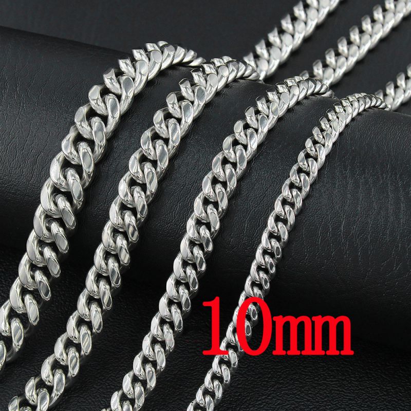 Fashion Steel Color 8mm55cm Stainless Steel Geometric Chain Men