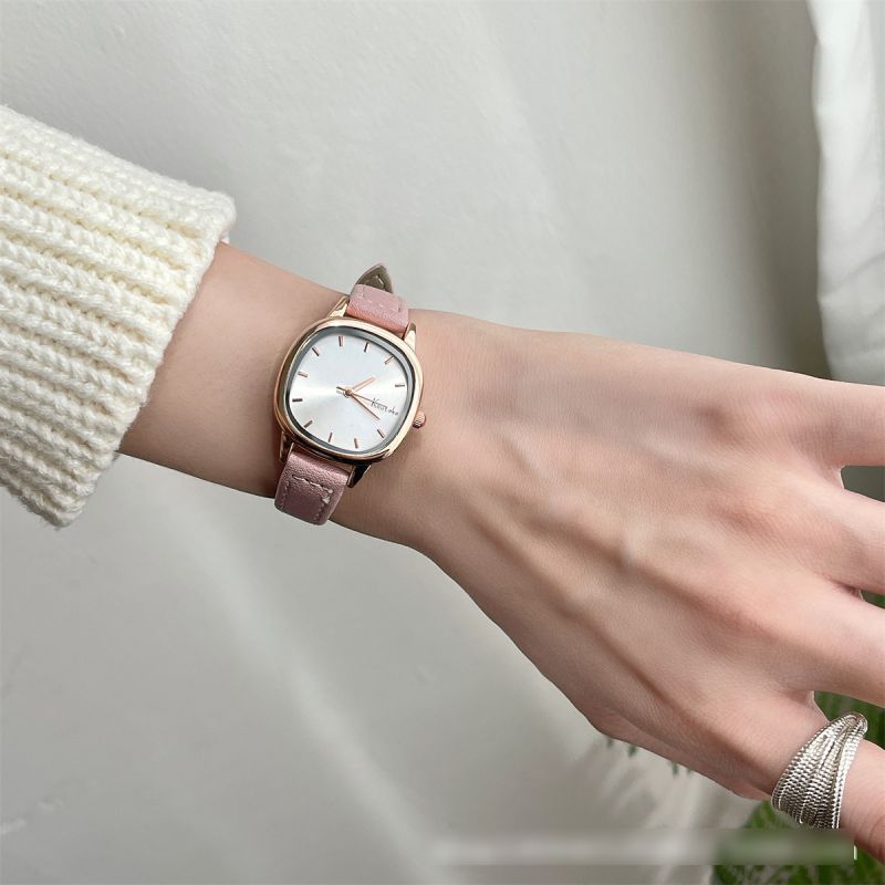 Fashion Gray With White Surface Stainless Steel Square Dial Watch,Ladies Watches