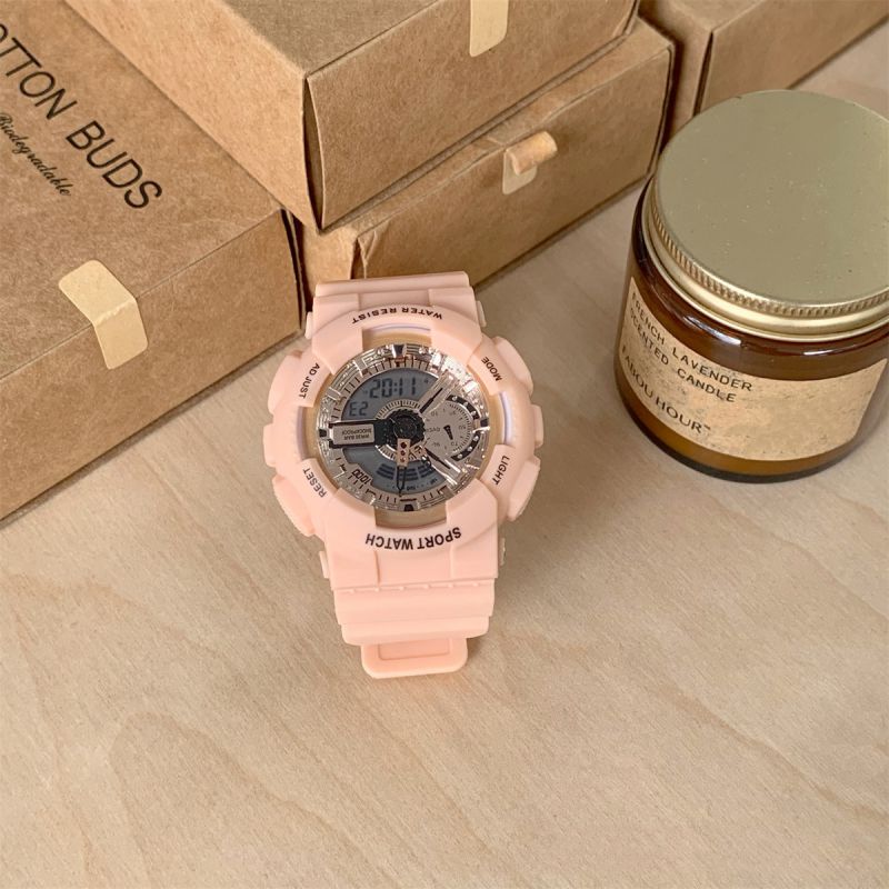 Fashion Pink With Gold Frame Stainless Steel Round Dial Watch,Ladies Watches