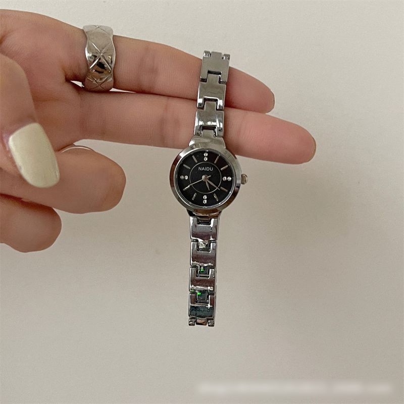Fashion Silver With White Surface Stainless Steel Round Dial Watch,Ladies Watches
