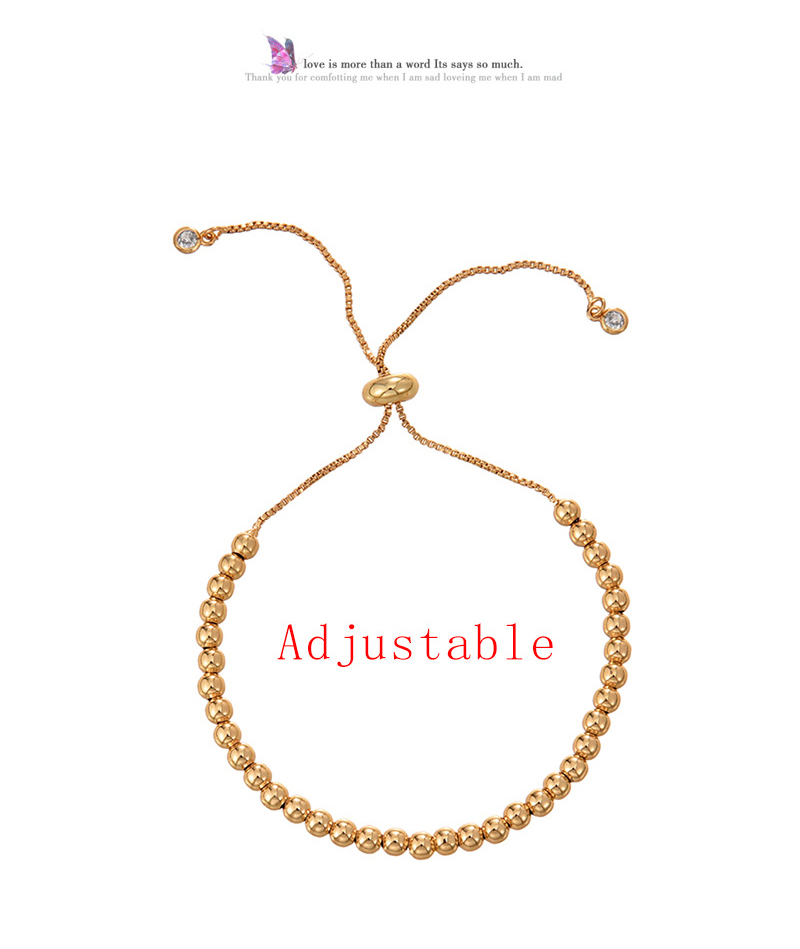 Fashion Gold Copper Set Zirconia Beaded Bracelet,Bracelets