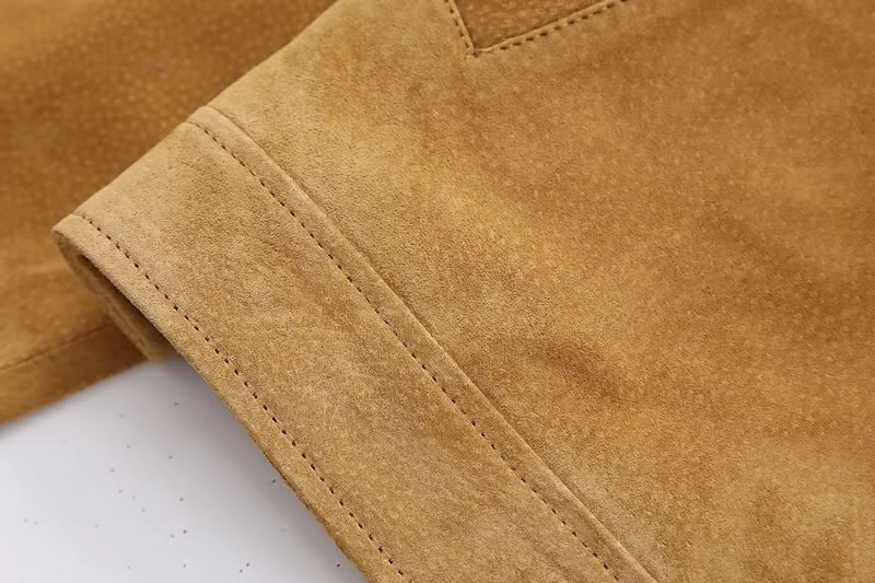 Fashion Brown Woven Lapel Zipped Jacket,Coat-Jacket
