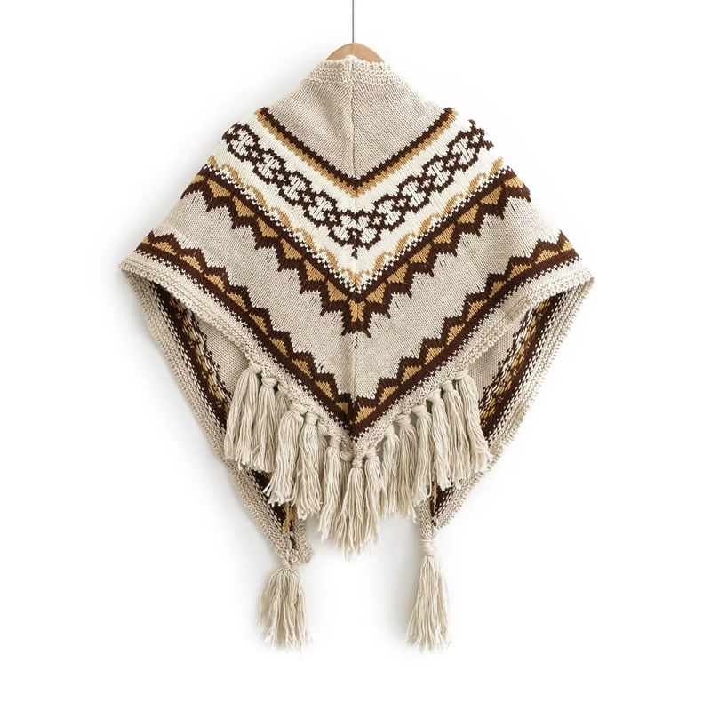 Fashion Photo Color Knitted Fringed Triangle Shawl,knitting Wool Scaves