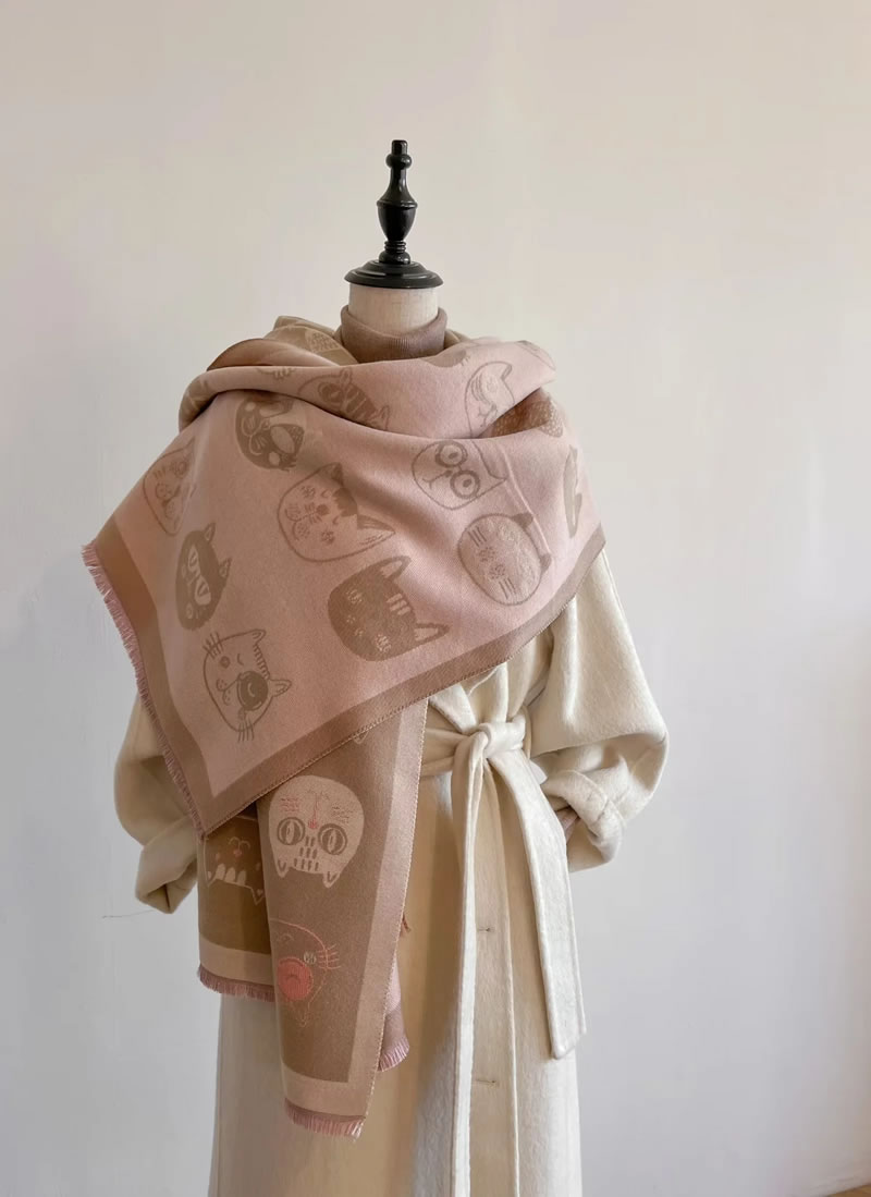 Fashion Dark Gray Rose Red Polyester Imitation Cashmere Printed Scarf,knitting Wool Scaves