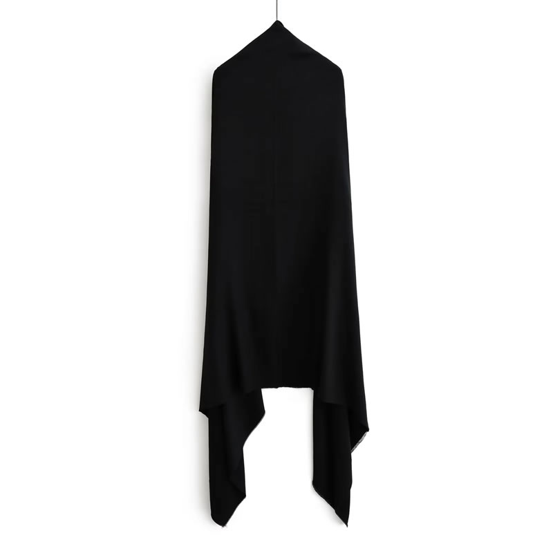 Fashion Beige Solid Color Imitation Cashmere Irregular Scarf,knitting Wool Scaves