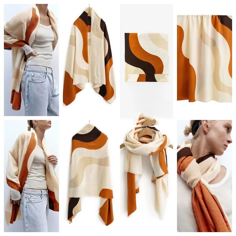 Fashion Color Matching Imitation Cashmere Printed Scarf,knitting Wool Scaves