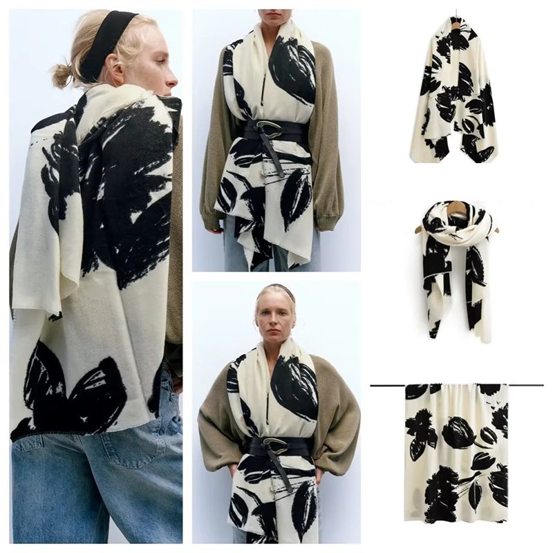 Fashion Color Matching Imitation Cashmere Printed Scarf,knitting Wool Scaves