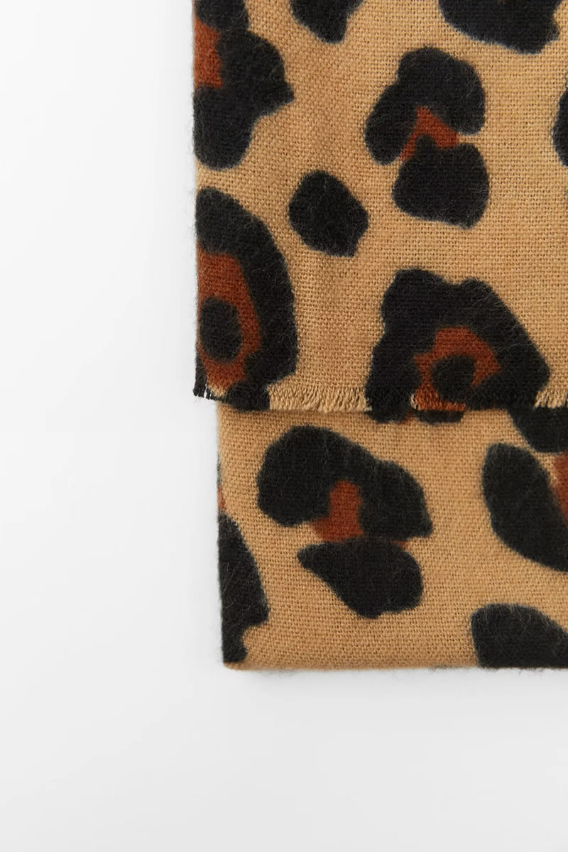 Fashion Leopard Print Imitation Cashmere Printed Scarf,knitting Wool Scaves