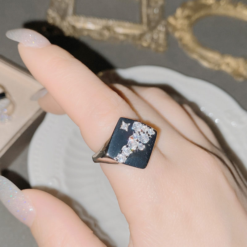 Fashion Ring 0428 White Diamond Copper Diamond Geometric Ring,Rings