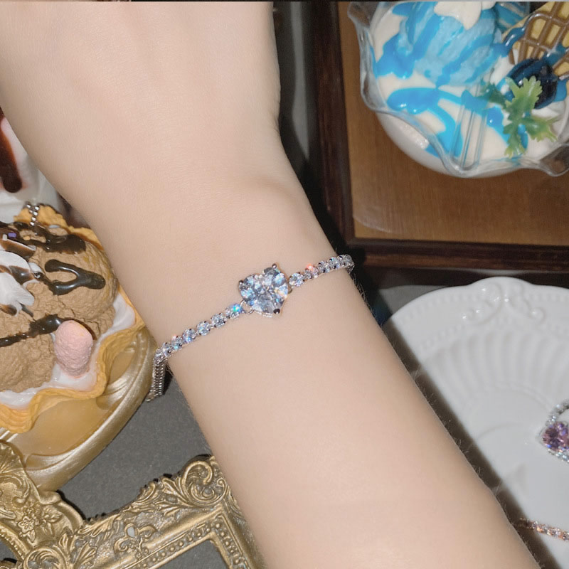 Fashion Bracelet Sea Blue Copper Diamond Love Bracelet,Bracelets
