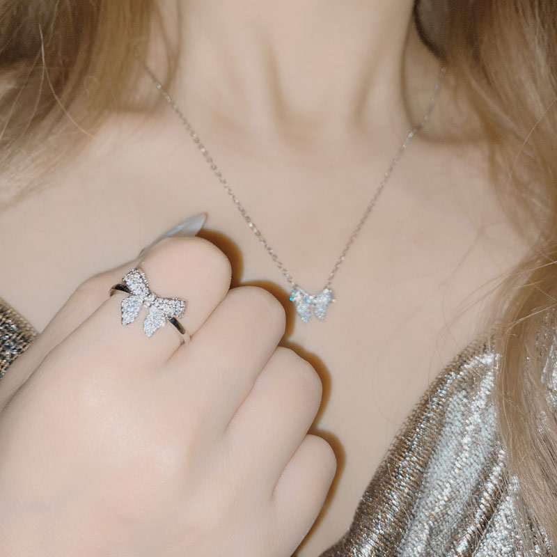 Fashion Ring Copper Diamond Bow Ring,Rings