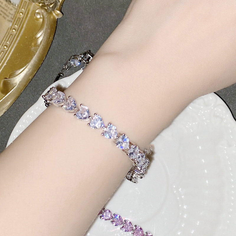 Fashion Bracelet 0127 Pink Copper Diamond Geometric Bracelet,Bracelets
