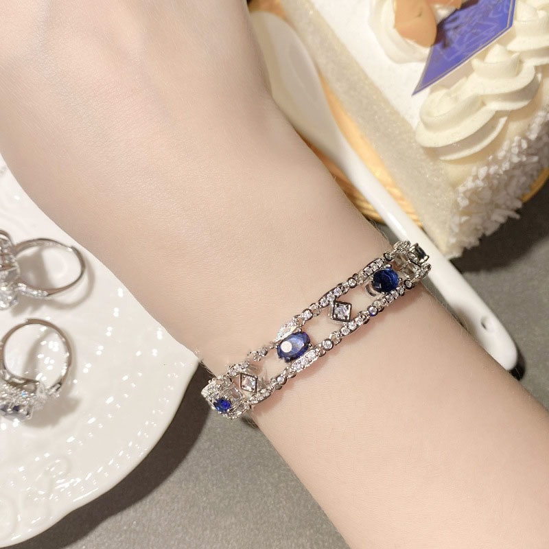 Fashion Bracelet 0028 Blue Copper Inlaid Zirconium Geometric Bracelet,Bracelets